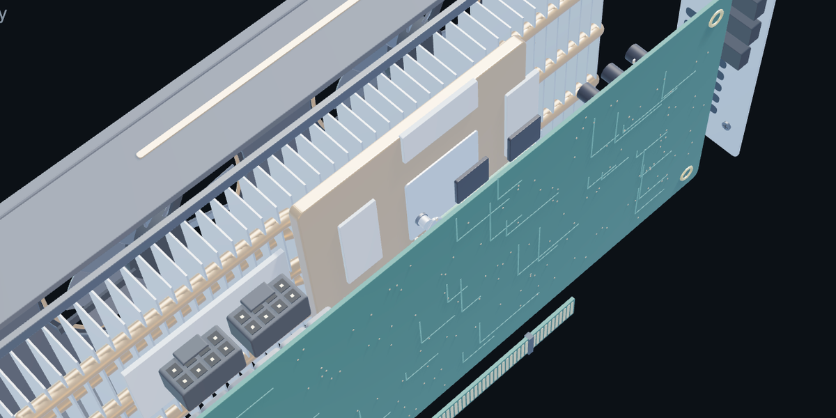 Exploded 3D view of a graphics card from Josiah’s GPU Demo